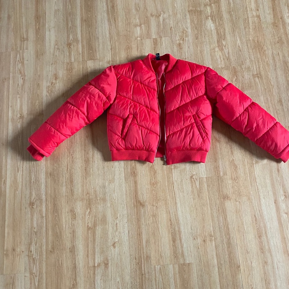 Forever 21 Red Bomber Puffy Jacket